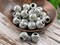 *50* 7mm Antique Silver Dimpled Round Large Hole Spacer Beads